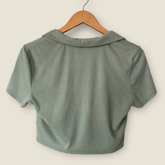 SHEIN Collared Crop Top - Picture 5 of 7